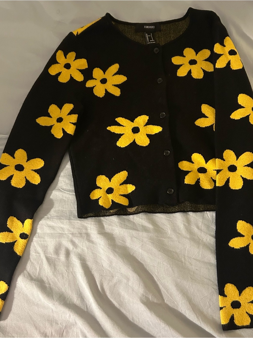Forever 21 Black and Gold Knit Cardigan